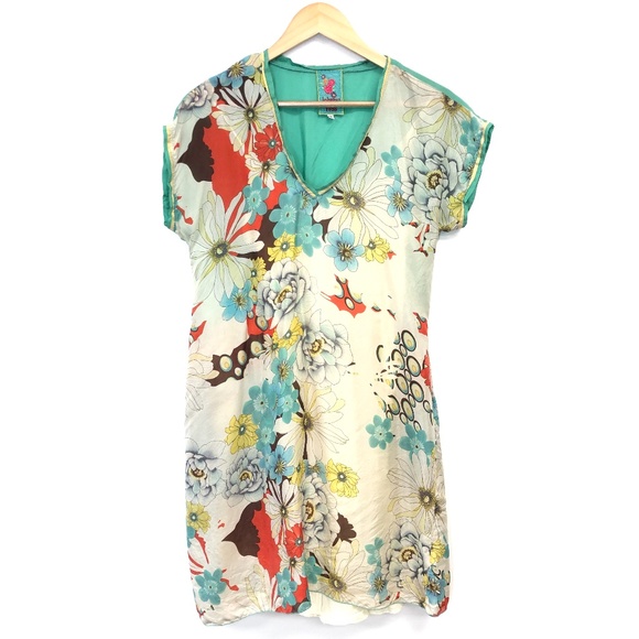 Johnny Was Dresses & Skirts - Johnny Was | Silk Double Layer Mini Dress Floral